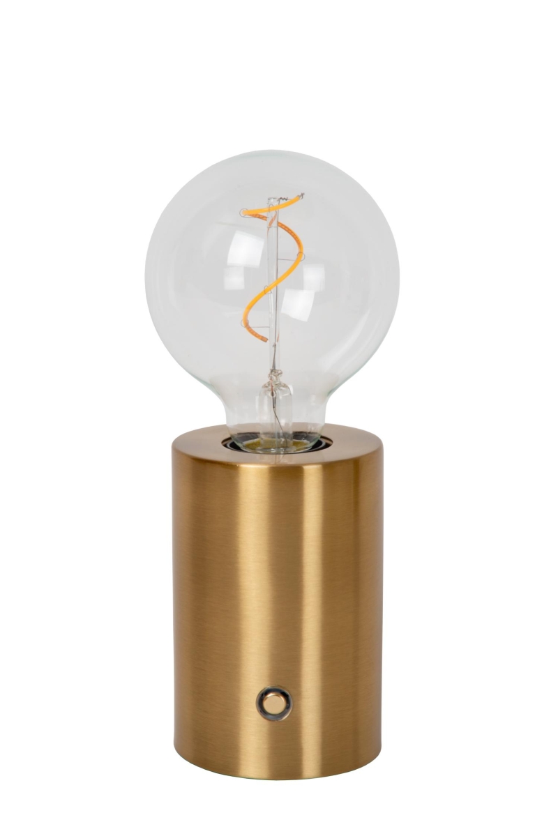 Lucide VIVO - Rechargeable Table lamp - Battery pack - Ø 8 cm - LED Dim. - E27 - 1x1W 2700K - Matt Gold / Brass
